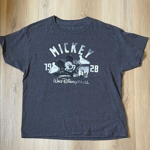 Hanes Disney Parks Printed Logo Tee - Charcoal Gray
